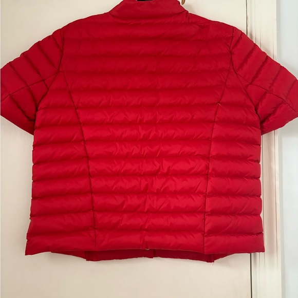 Women's Short Sleeve Red Puffer Shirt - Picture 2 of 5